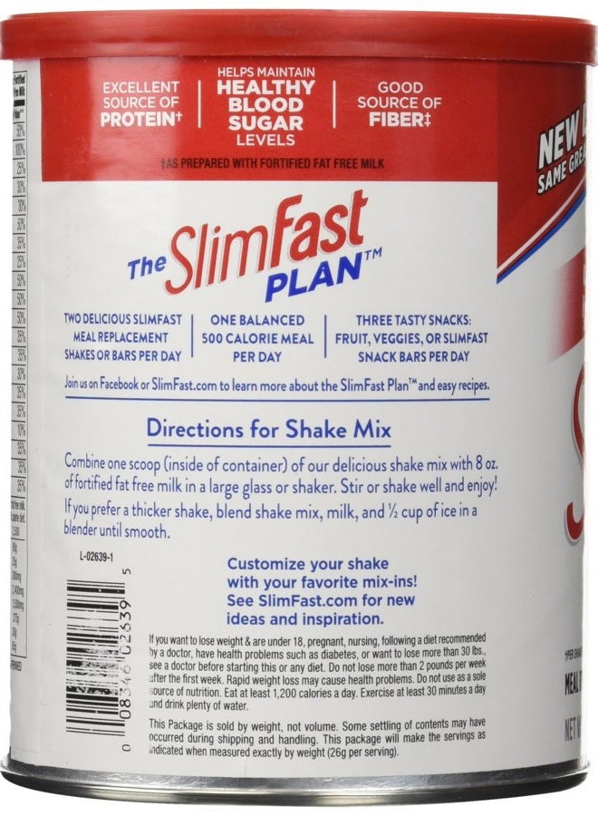SlimFast Original Strawberries & Cream Meal Replacement Shake Mix – Weight Loss Powder – 12.83 Oz. Canister – 14 Servings - Pantry Friendly - Image 2